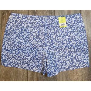 Women's Juniper + Lime Colony Blue Floral Print‎ Shorts Size 18 NWT